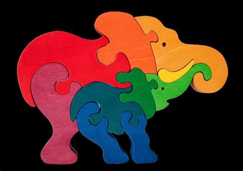 Wooden Puzzles 2400 Via Etsy Wooden Puzzles Handmade Elephant