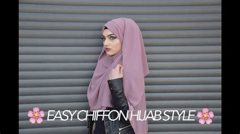 easy chiffon hijab tutorial back chest coverage sarina youtube