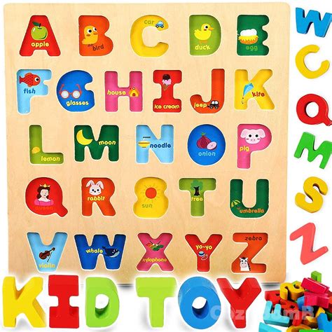 Wooden Alphabet Abc Baby Puzzle For Toddlers 2 3 Years Alphabets Name