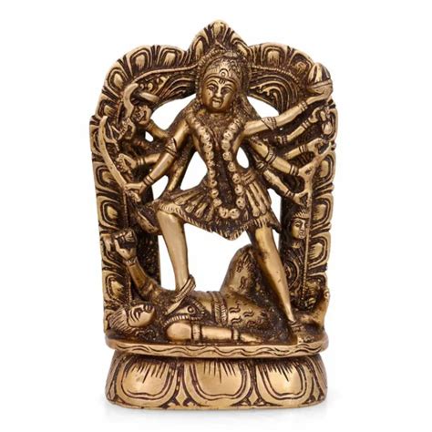 brass hindu goddess maa kali idol statue figurine 6 5 inches height gold £118 58 picclick uk