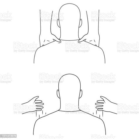 massage yumeiho therapy line instructions for performing massage techniques stock illustration