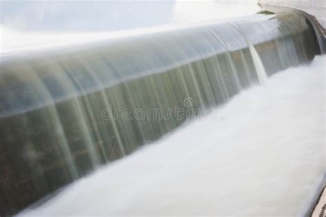 Motion Blur Of Waterfall From Overflow Of Dam Stock Image Image Of
