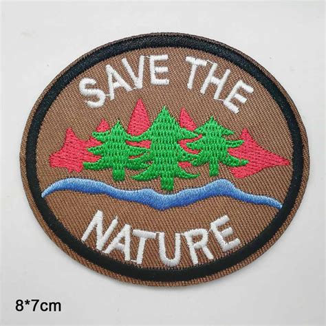 Save Nature Environmental Iron On Patches Embroidered Clothes Patch For ...