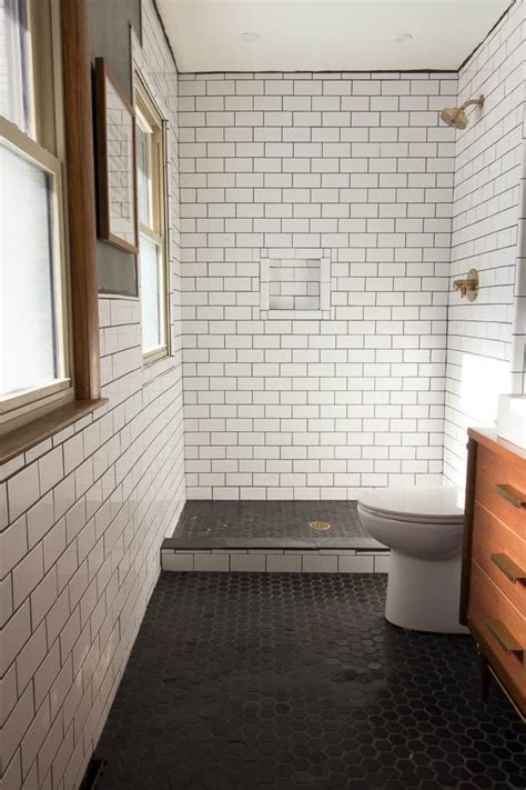 Subway tile bathroom is cool shower tile designs is cool glass. Our Modern Subway Tile Bathroom - Bright Green Door
