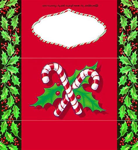 I hope it's not too late. Holly and Candy Canes Free Printable 1.55 oz. Candy Bar ...
