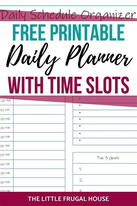 Printable Daily Planner With Time Slots