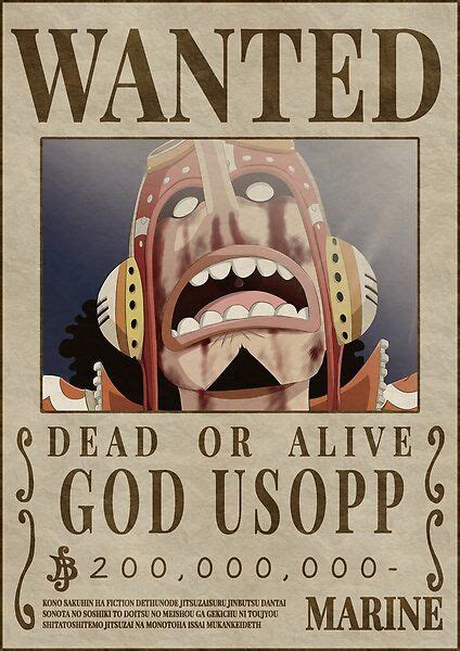 GOD USOPP Wanted Poster With Hd Quality One Piece Logo One Piece Bounties One Piece Theme