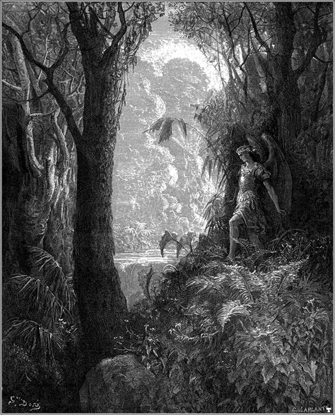 DorÉ Gustave 1832 1883 Satan Hides In Paradise Illustration For