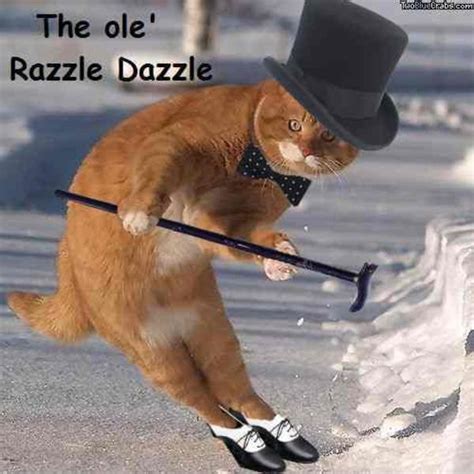 Both goats have similar red fur, long black and red horns, yellow eyes with red irises, and similar suits. Cat | The Ol Razzle Dazzle | Know Your Meme