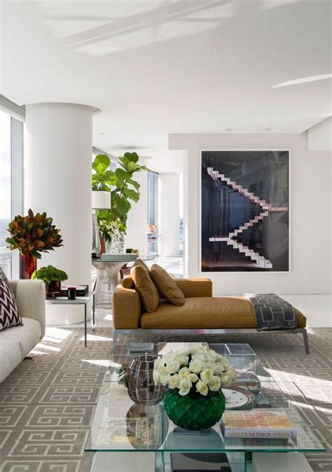 Luxury Living Room In Condominium In Miami Contemporary Art With Mix