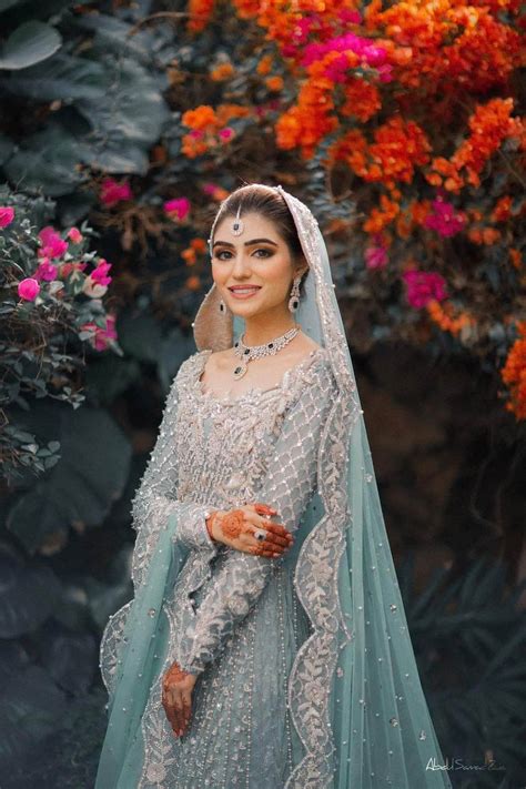 Pakistani Ice Blue Anarkali Bridal Dress Tabassum Mughal Inspired Etsy
