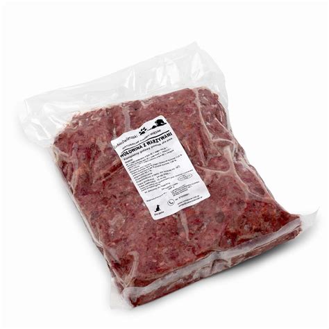Mięso mrożone dla psa wołowina z warzywami i owocami 1kg BARF RB NOWA ...