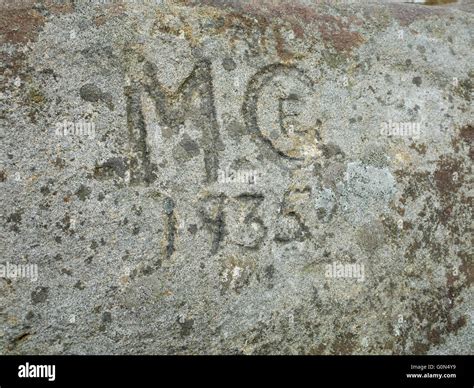Old Graffiti Names Carved In Stone Found At The Top Of Embsay Crag