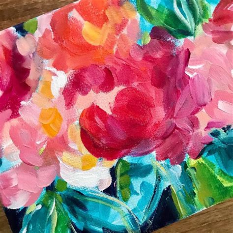 How To Paint Abstract Flowers In Acrylic On Canvas Flower Painting