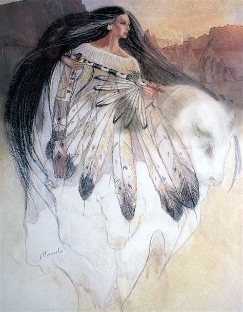 White Buffalo Calf Woman Painting By Pamela Mccabe