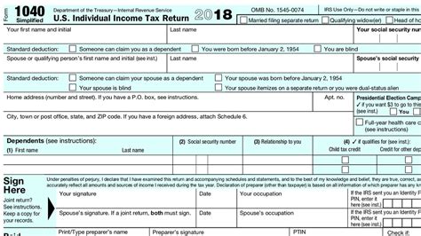 Web A Us Individual Income Tax Return 1040 Form Photo Courtesy Of