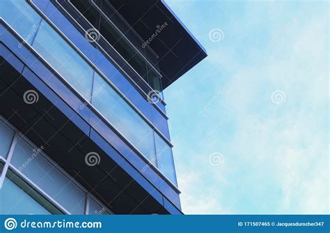 Office Tower Blue Building Corner Glass Windows Skyscraper Architecture