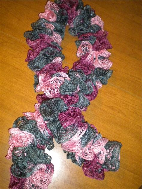 Frilly Crochet Scarf Made With Red Heart Boutique Sashay Yarn In