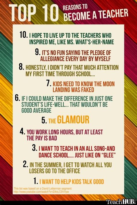 Top 10 Reasons To Become A Teacher Teacher Funnies Pinterest