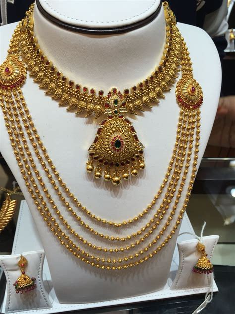 Manga Necklace And Gold Pearl Haram Grt Jewellers Gold Bride Jewelry Gold Jewelry Fashion