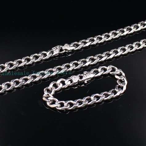 2021 handmade silver retro clasp 13mm 15mm 316l stainless steel cuban curb link chain 24
