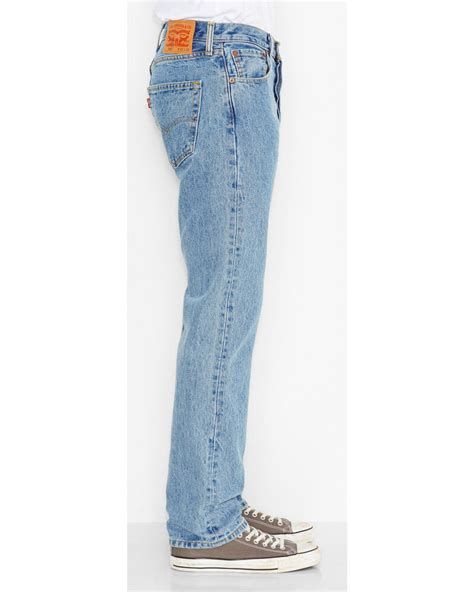 Levis Mens 501 Original Fit Stonewashed Regular Straight Leg Jeans