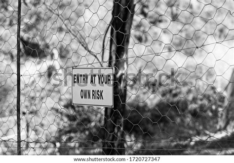 Enter Your Own Risk Warning Sign Stock Photo 1720727347 Shutterstock