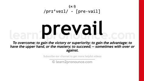 Pronunciation Of Prevail Definition Of Prevail Youtube