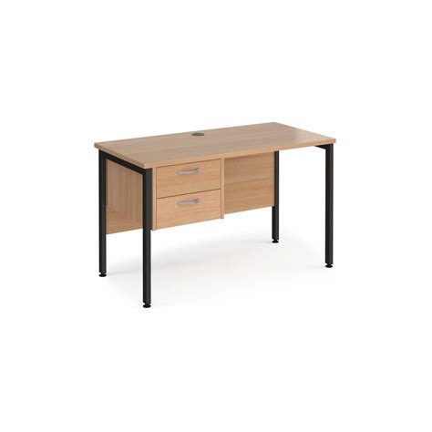 Maestro 25 H Frame 600mm Deep Desk With 2 Drawer Ped Office Furniture