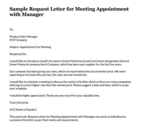 Meeting Appointment Request Letter 25 Samples And Templates