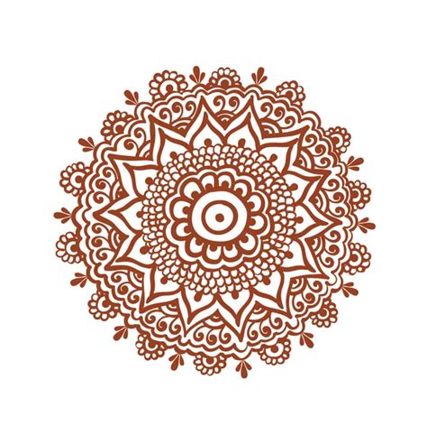 Ornate Circle Mandala Indian Henna Tattoo Mehendi Ethnic Vector
