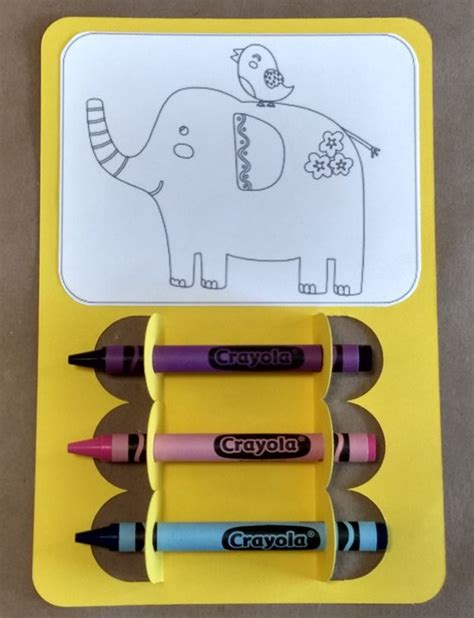 Elephant Coloring Page Crayon Holder – Free Printable / Cuttable SVG