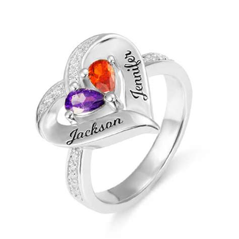 Maybe you would like to learn more about one of these? Forever Together Engraved Birthstone Heart Ring for Her ...