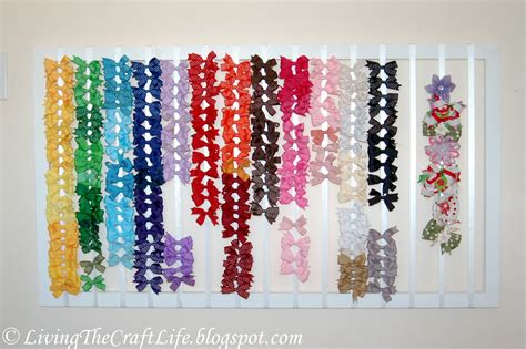 After you have glued on the flowers, you'll tie on your ribbon. Living the Craft Life: DIY Hair Bow Holder