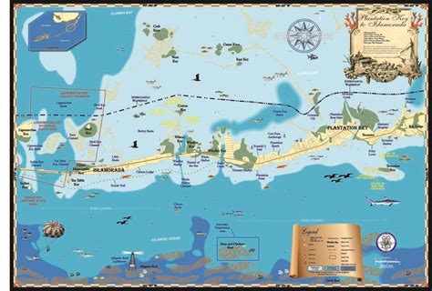 Plantation Key And Islamorada Map Island Map Store