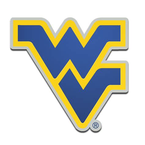 West Virginia Mountaineers Metallic Freeform Logo Auto Emblem
