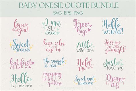 Baby Onesie Svg Quote Bundle Graphic Objects ~ Creative Market