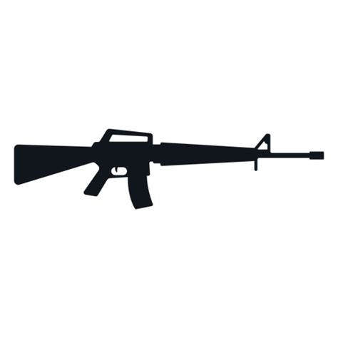 M16 Assault Rifle Silhouette Transparent Png And Svg Vector File