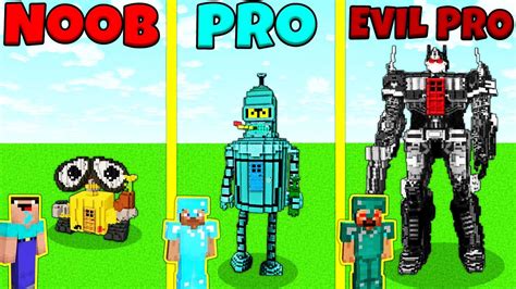 Minecraft Battle Noob Vs Pro Vs Evil Pro Robot House Build Challenge