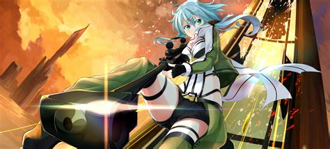 Only the best hd background pictures. blue hair gochiwa green eyes gun gun gale online shinon ...