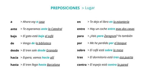 Cuáles son las preposiciones en español Y para qué sirven