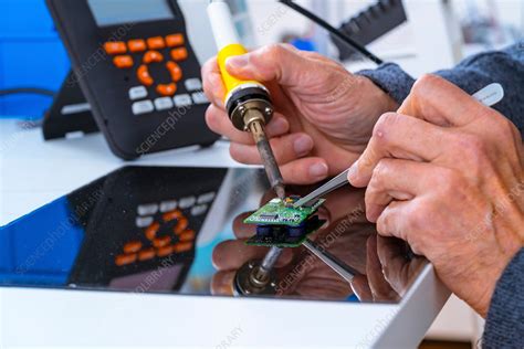 Person Soldering An Electronic Component Stock Image F0183582