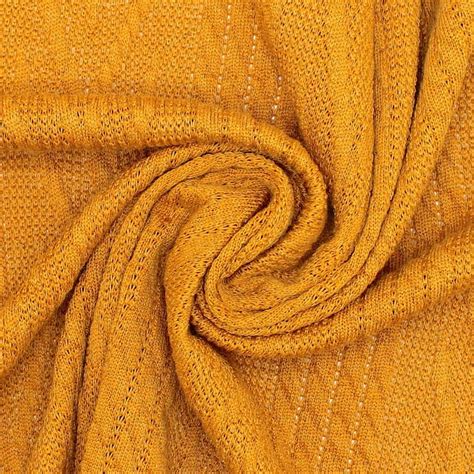 Knit Fabric With Twisted Pattern Mustard Yellow