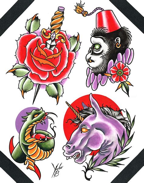 Jason the tattoo nerd sorrell gives you bigger, bolder designs than you will find anywhere else! Flash Sheet 3.1 | Flash tattoo, Traditional tattoo flash ...