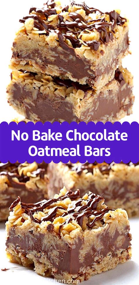 Bake your bars as directed and allow your healthy oatmeal bars to cool completely.cut into bars, then wrap individually in foil or plastic. Easy No Bake Chocolate Oatmeal Bars Recipe - Maria's Kitchen