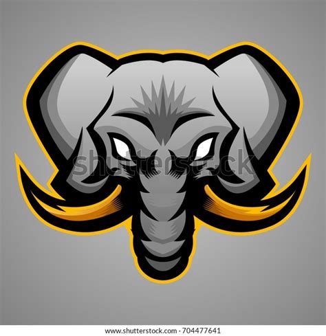 Elephant Head Mascot Sport Team Graphic Stock Vector Royalty Free