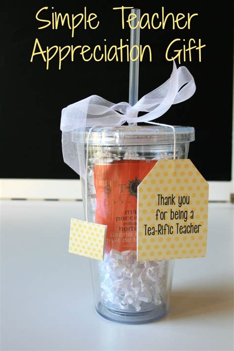 Pick something that is meaningful to him, such as a photo of his favorite team's stadium or a painting of a landmark in the town where he grew up. Simple and Affordable Iced Tea Cup Teacher Appreciation Gift