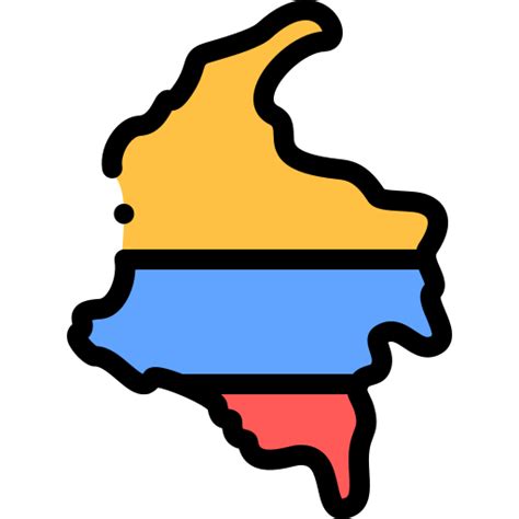 Colombia Detailed Rounded Lineal Color Icon
