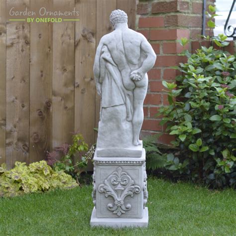 Large Hercules On Plinth Garden Statue Onefold Ltd