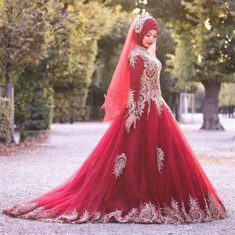 Chiffonnet Maroon Muslim Wedding Dresses Sb International Id
